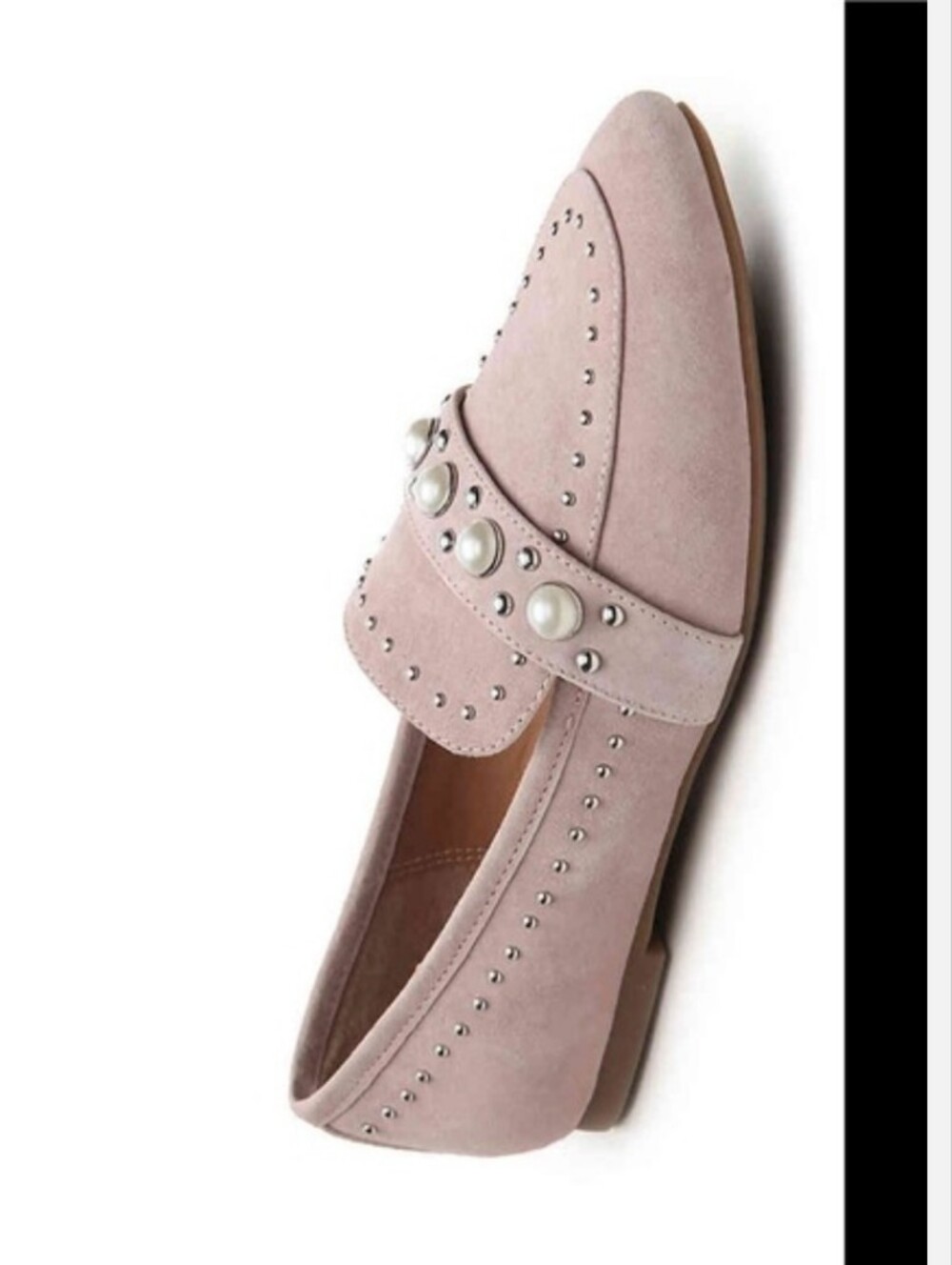 Berkshire Blush Pearl & Stud Suede-Look Loafers - Picture 4 of 14